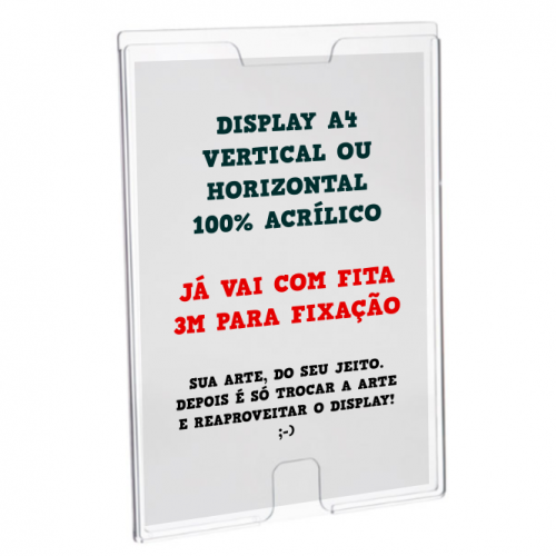 Imagem ilustrativa: Display de Parede Acrílico | A4 | 4/0