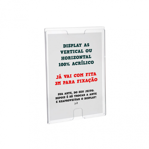 Imagem ilustrativa: Display de Parede Acrílico | A5 | 4/0