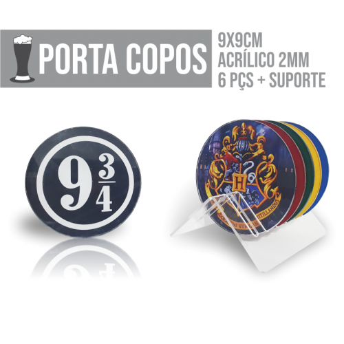 Imagem ilustrativa: Porta Copo Acrílico | Redondo | 6Unid. + Suporte