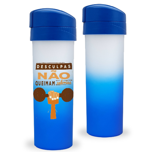 Imagem ilustrativa: Garrafa Slim Fit | 540ml | Branca e Azul