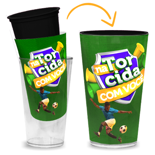 Imagem ilustrativa: Copo Duplo | 550ml | Preto