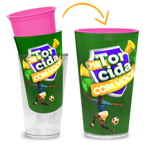Imagem ilustrativa: Copo Duplo | 550ml | Rosa