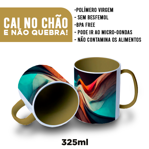 Imagem ilustrativa: Caneca de Polímero | Dourado | 325ml