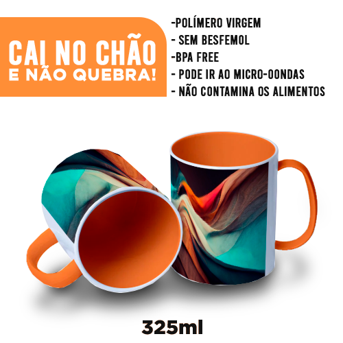 Imagem ilustrativa: Caneca de Polímero | Laranja | 325ml