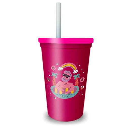 Imagem ilustrativa: Copão | 700ml | Pink | Com Tampa Pink e Canudo