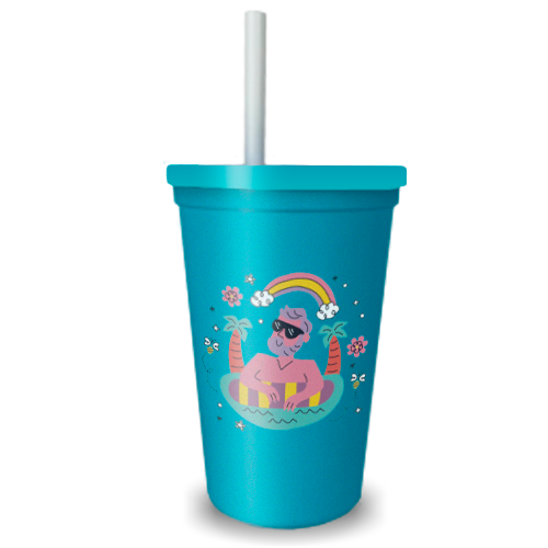 Imagem ilustrativa: Copão | 700ml | Tiffany | Com Tampa Tiffany e Canudo