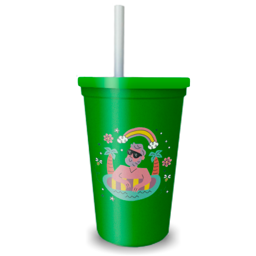 Imagem ilustrativa: Copão | 700ml | Verde | Com Tampa Verde e Canudo