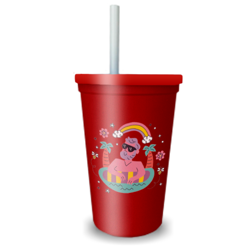 Imagem ilustrativa: Copão | 700ml | Vermelho | Com Tampa Vermelho e Canudo