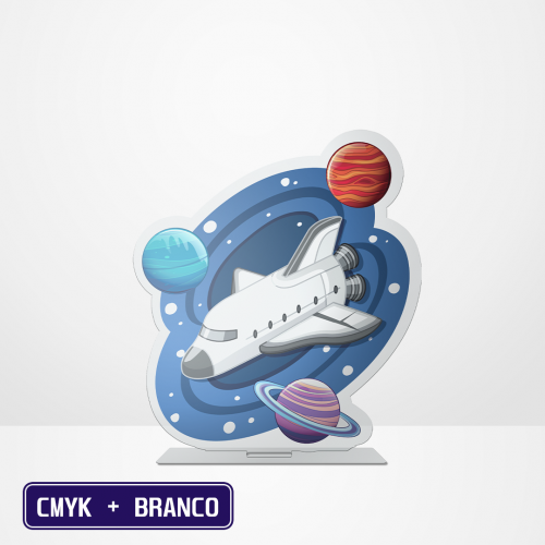 Imagem ilustrativa: Troféu de Acrílico | 15x21cm | 5x0 | Impressão Parcial | CMYK + Branco