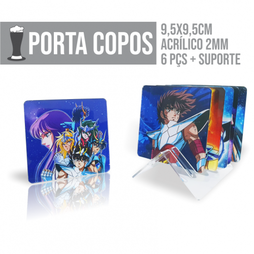 Imagem ilustrativa: Porta Copo Acrílico | Quadrado | 6Unid. + Suporte