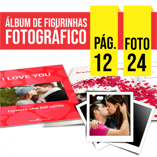 Imagem ilustrativa: Álbum de Figurinhas | 21x21cm | 12 Pag. | 24 Fotos