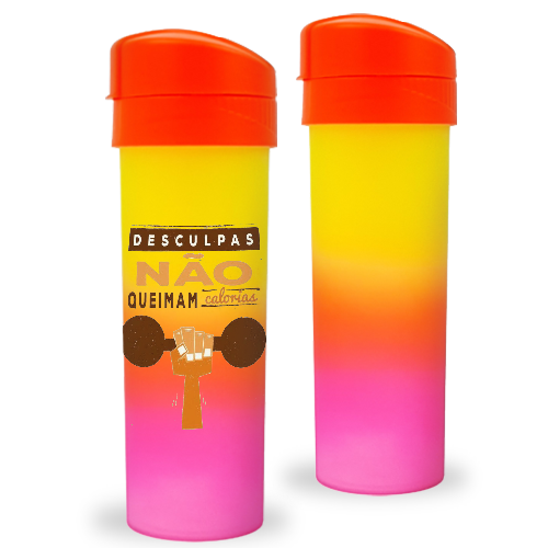 Imagem ilustrativa: Garrafa Slim Fit | 540ml | Amarela e Rosa