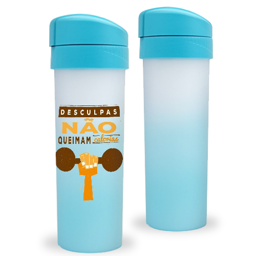 Imagem ilustrativa: Garrafa Slim Fit | 540ml | Branca e Tiffany