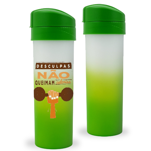 Imagem ilustrativa: Garrafa Slim Fit | 540ml | Branca e Verde