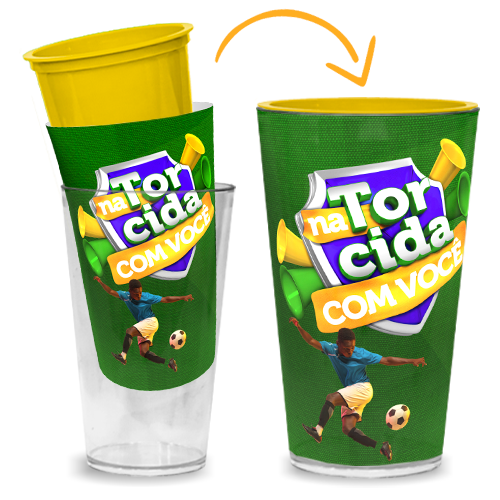 Imagem ilustrativa: Copo Duplo | 550ml | Amarelo