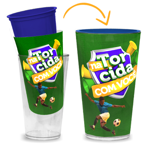 Imagem ilustrativa: Copo Duplo | 550ml | Azul