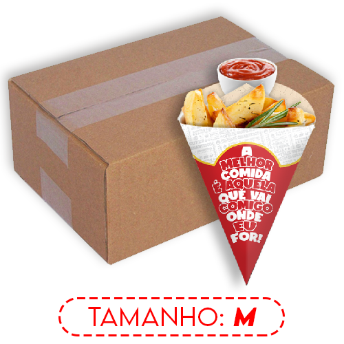 Imagem ilustrativa: EMBALAGEM CONE | M | VERMELHA | CAIXA: 1300UNDS