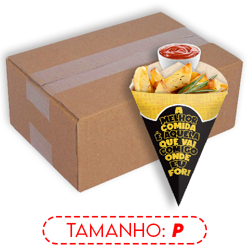 Imagem ilustrativa: EMBALAGEM CONE | P | PRETA | CAIXA: 2500UNDS