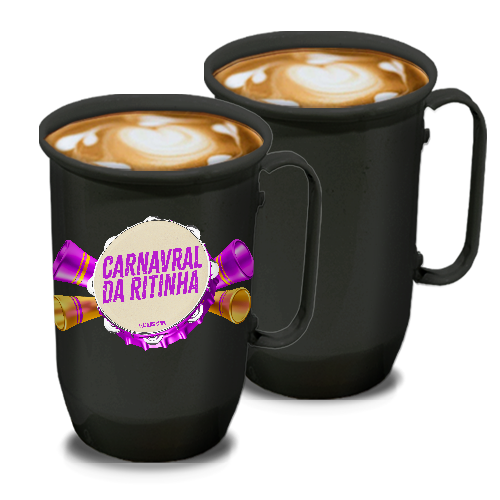 Imagem ilustrativa: Caneca de Alumínio | 800ml | Preta