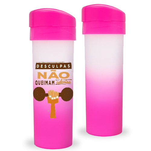 Imagem ilustrativa: Garrafa Slim Fit | 540ml | Branco e Rosa Pink