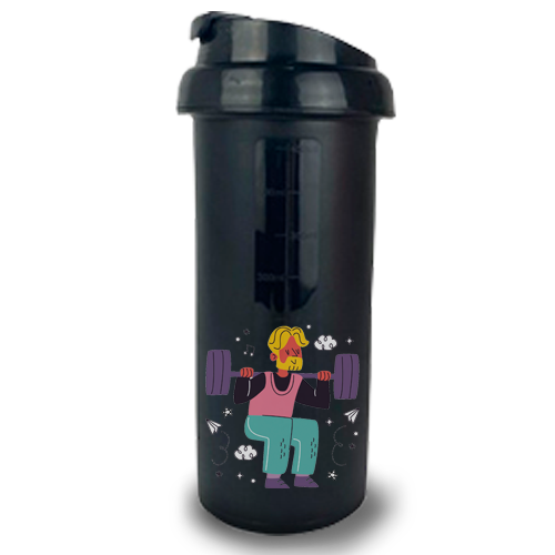 Imagem ilustrativa: Coqueteleira | 500ml | Preta + Tampa