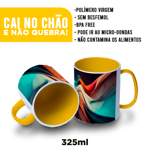 Imagem ilustrativa: Caneca de Polímero | Amarela Ovo | 325ml
