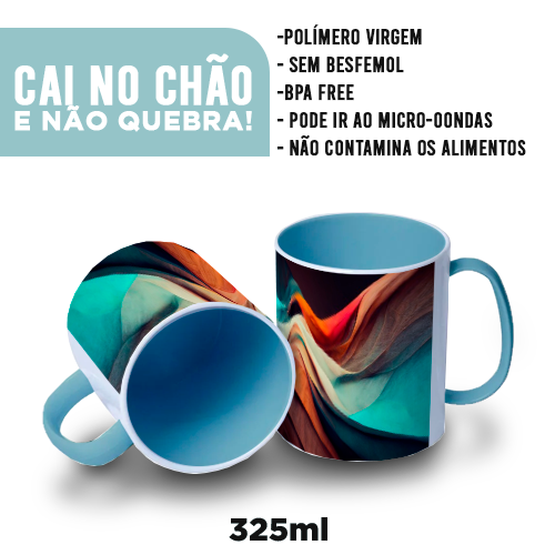 Imagem ilustrativa: Caneca de Polímero | Azul Claro | 325ml