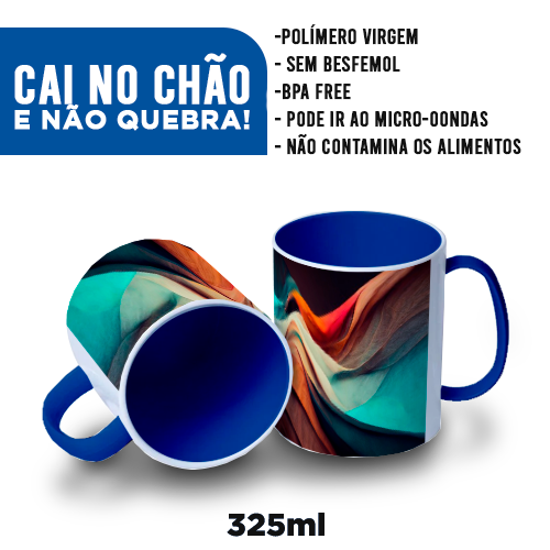 Imagem ilustrativa: Caneca de Polímero | Azul Royal | 325ml