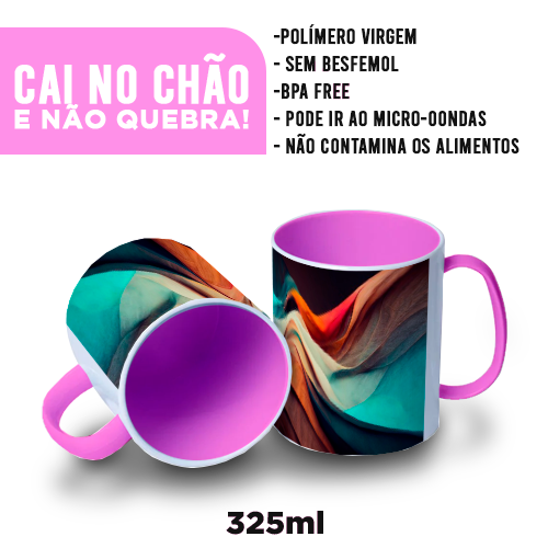 Imagem ilustrativa: Caneca de Polímero | Rosa Chiclete | 325ml