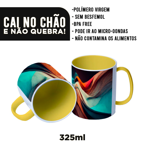 Imagem ilustrativa: Caneca de Polímero | Amarelo Mostarda | 325ml