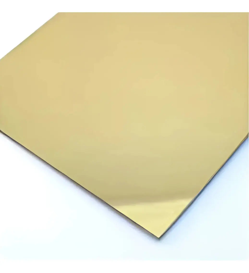Imagem ilustrativa: Placa Acrílico A2 | 44x66cm | Acrílico Espelhado Dourado - 2mm | Corte a Laser