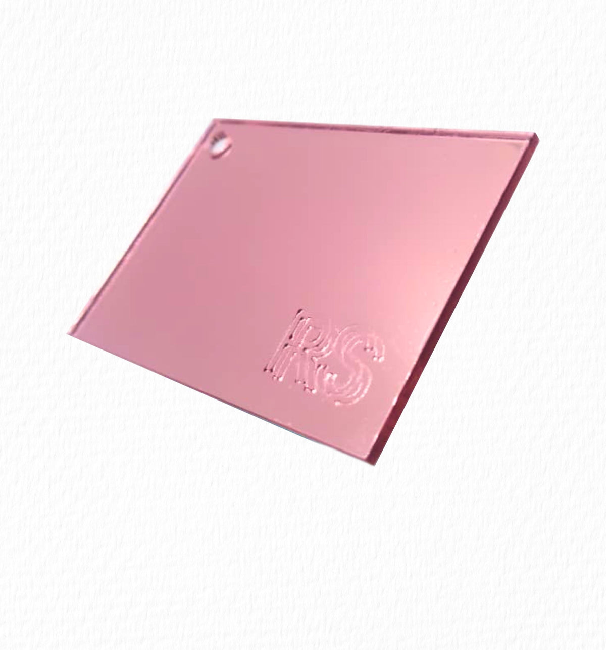 Imagem ilustrativa: Placa Acrílico A4 | 22x33cm | Acrílico Espelhado Rosê - 2mm | Corte a Laser