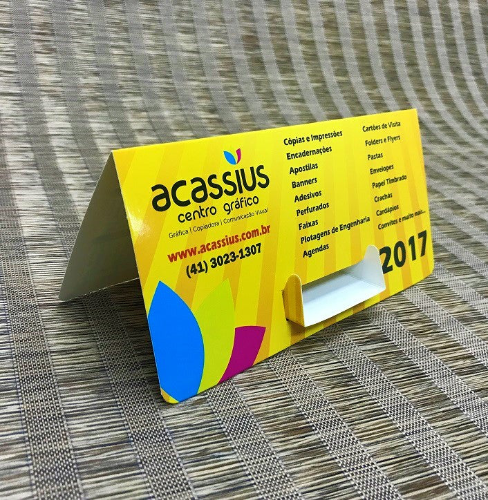 Calendário de Mesa c/ Porta Cartão | 25x18cm | 4/0 | UV 1/0