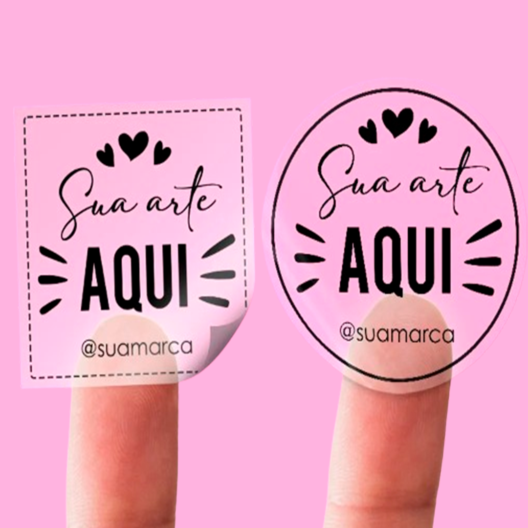 Adesivos Transparentes 4 x4 cm - 600 unid