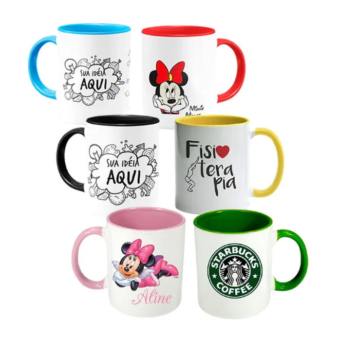 Caneca Personalizada | Fundo e Alça Coloridos
